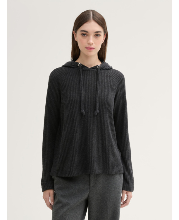 Losse hoodie met structuur