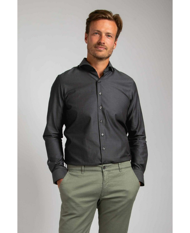Suitable Twill Overhemd Antraciet