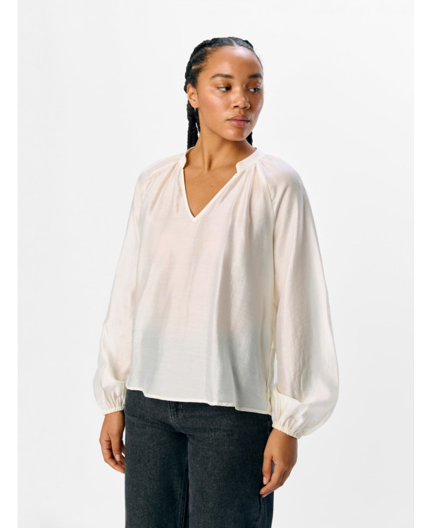 OBJHEIDI L/S LO V-NECK TOP NOOS