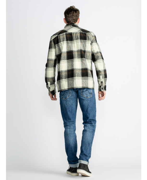 Men Shirt Long Sleeve Check