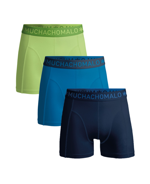 Heren 3-Pack Boxershorts Effen Blue/Green