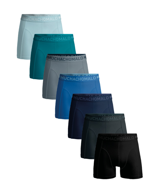 Heren 7-Pack Boxershorts Effen Black/Blue