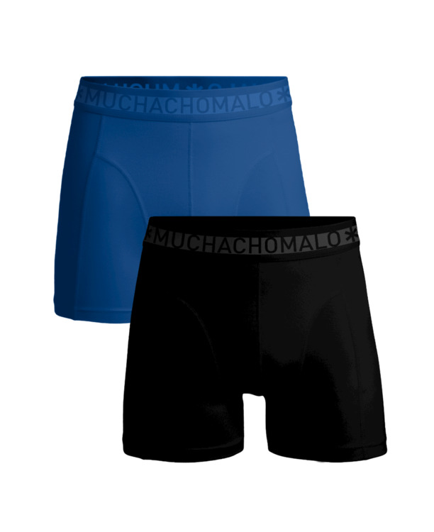 Heren 2-Pack Boxershorts Effen Black/Blue