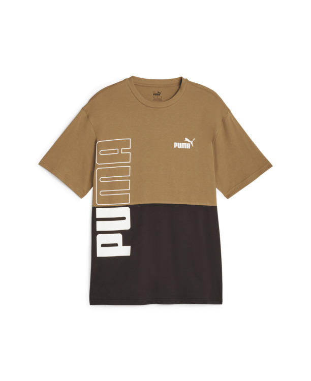 PUMA POWER Colorblock Tee  Chocolate Chi Mannen