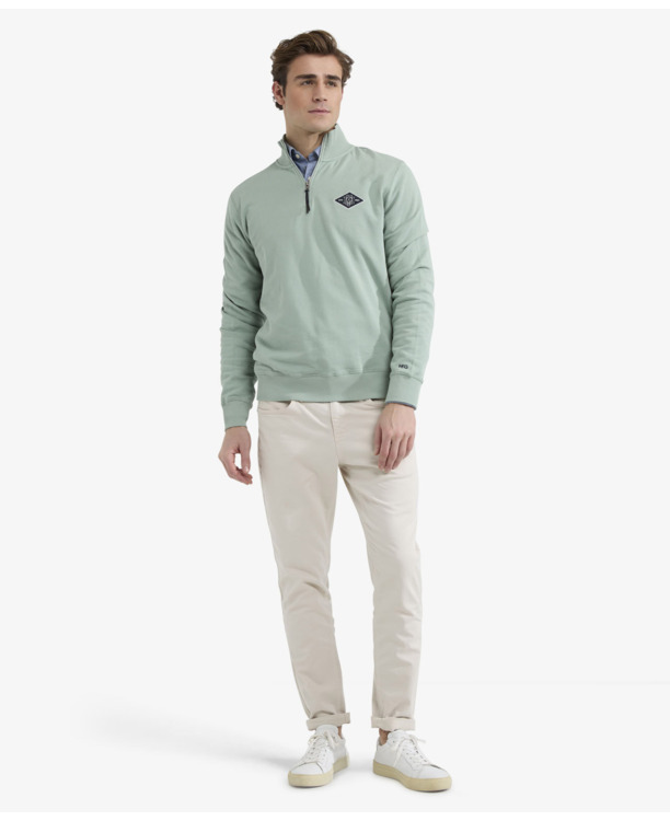 Zip Mock Sweatshirt 100% Cotton Heren