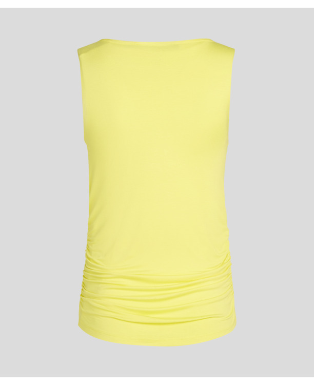 BOAT NECK RUCHED DETAIL TOP