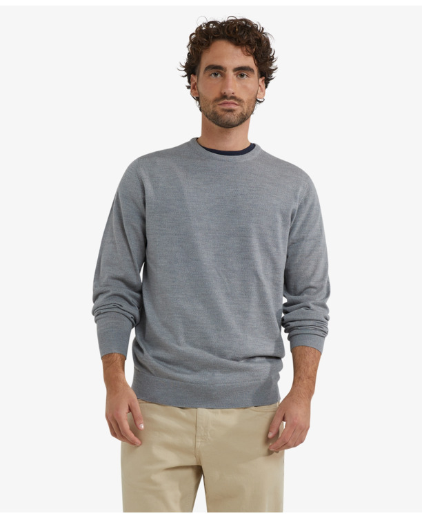 Fine Merino C-Neck Sweater 100% Extra Fine Merinowol Heren