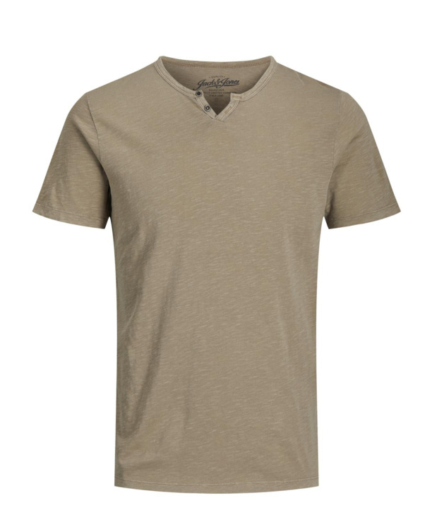 Slim Fit Split hals T-shirt (S/S)