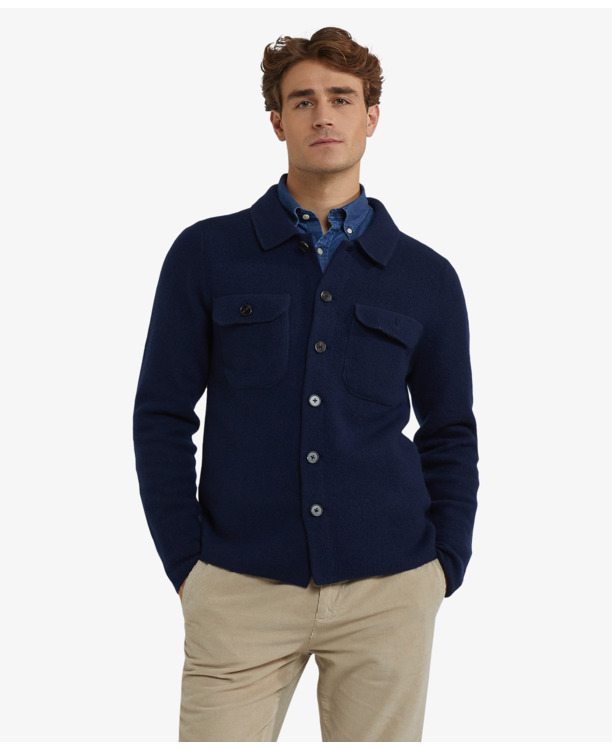 Fashion Button Cardigan 100% Wool Blend Heren