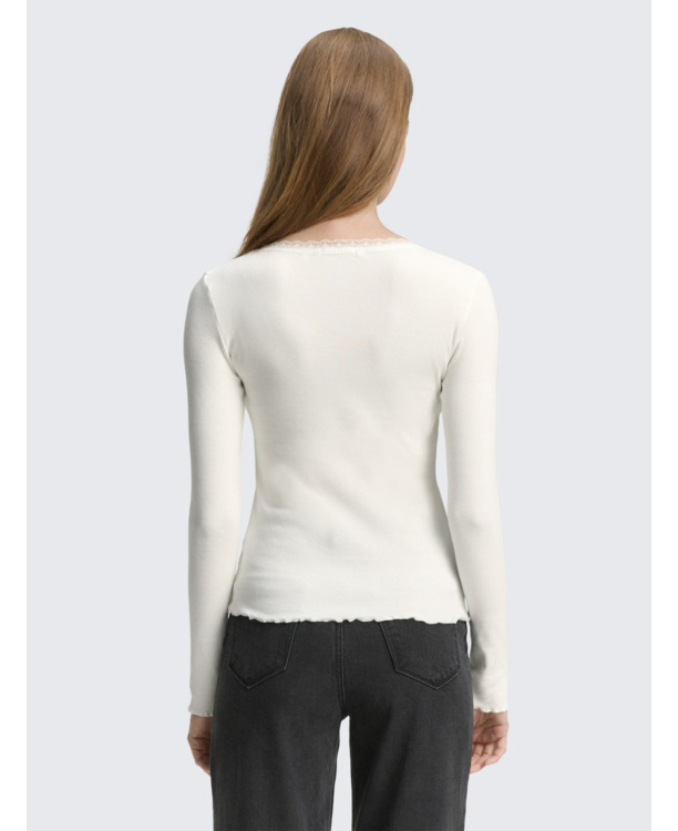 Shirt met lange randen en randen