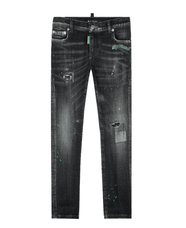 BLACK DISTRESSED GREEN MY