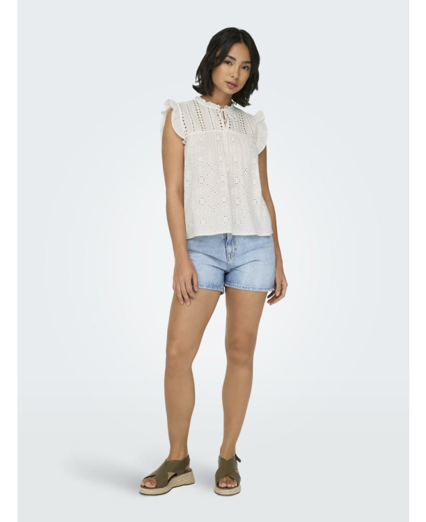 Regular Fit O-Neck Sleeveless (S/L) Mouwloze top met O-hals en koordsluiting