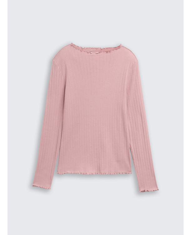 Shirt met lange hals en ondoorzichtige kraag