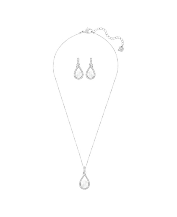 Enlace Set OU Rhodium shiny Crystal White Pearl Crystal