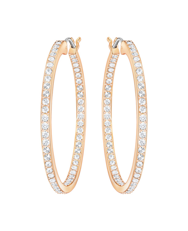 Sommerset Pierced Earrings Hoop OU Rose Gold shiny Crystal