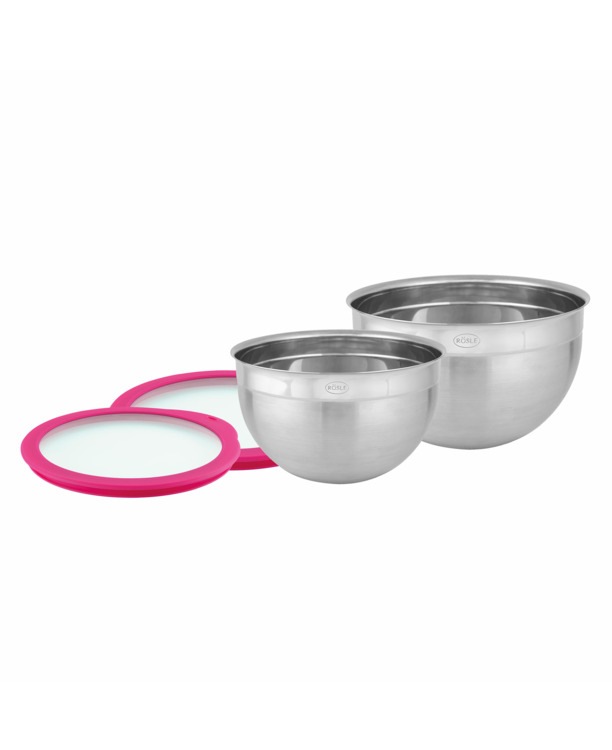 Bowls Set with airtight lids from glass 2 pieces Ø 20, 24 cm I 8.0, 9.5 in.