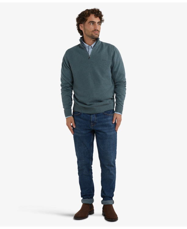 Zip Mock Sweater Heren