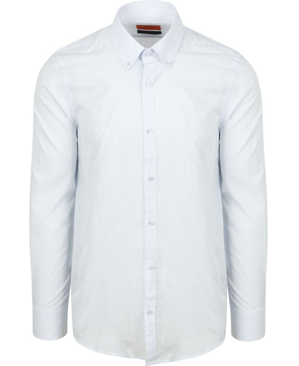 Suitable Overhemd Cotton Slub Lichtblauw