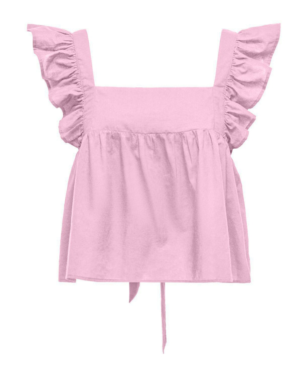 Relaxed Fit Square Neck Sleeveless (S/L) Mouwloze top met vierkante hals en trekkoord