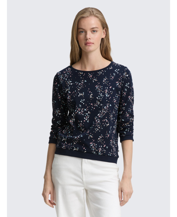 Basic sweatshirt met all-over print