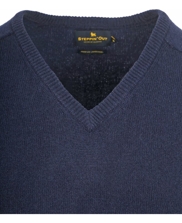 Steppin' Out Trui V-hals Lamswol Navy