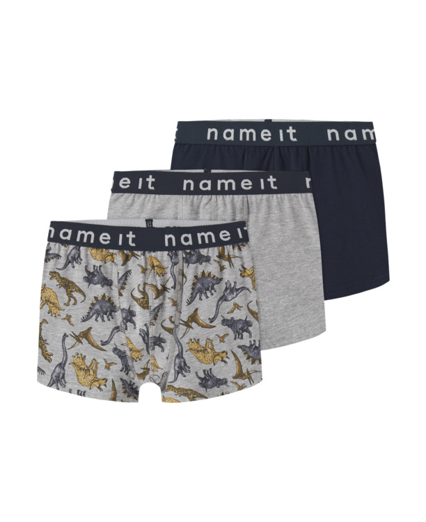 NKMPBOXER 3P GREY MELANGE DINO INJ