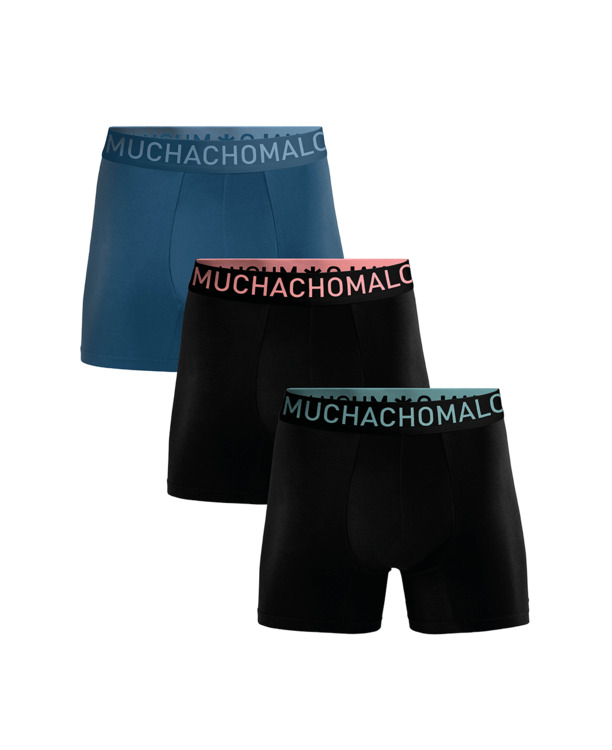 Heren 3-Pack Bamboe Boxershorts Effen Black/Blue