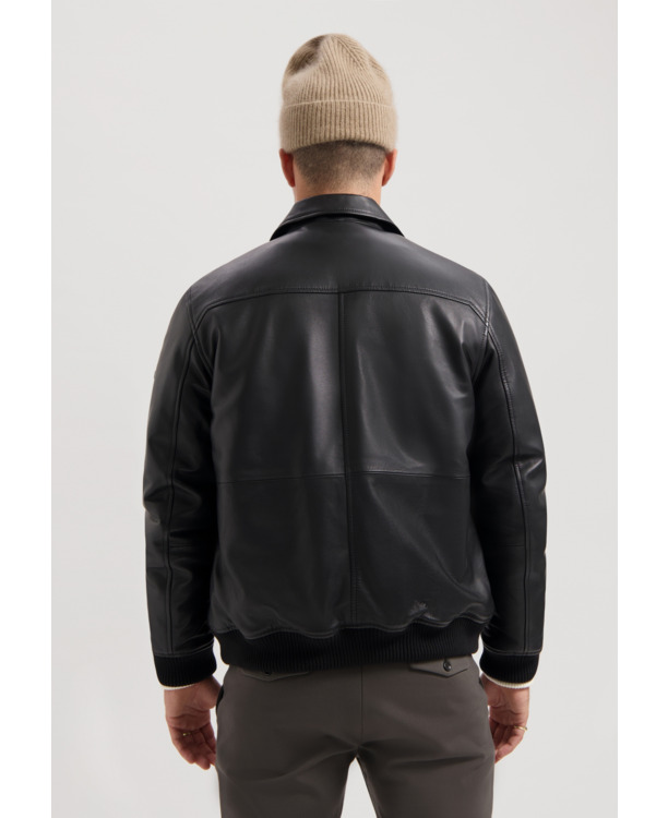 Dstrezzed Heren Leren Jas Zwart Jack
