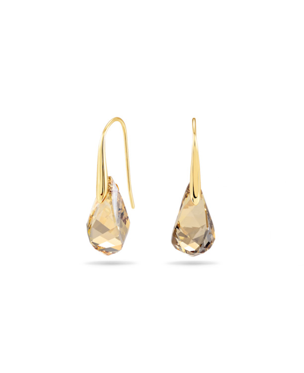 Energic Pierced Earrings Drop OU Gold shiny Crystal Golden Shadow