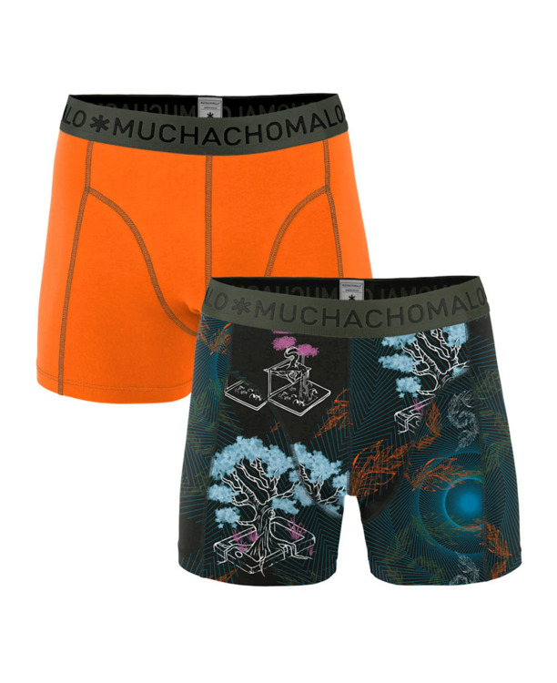 Mannen 2-pack shorts Terug naar de basis Print/Orange