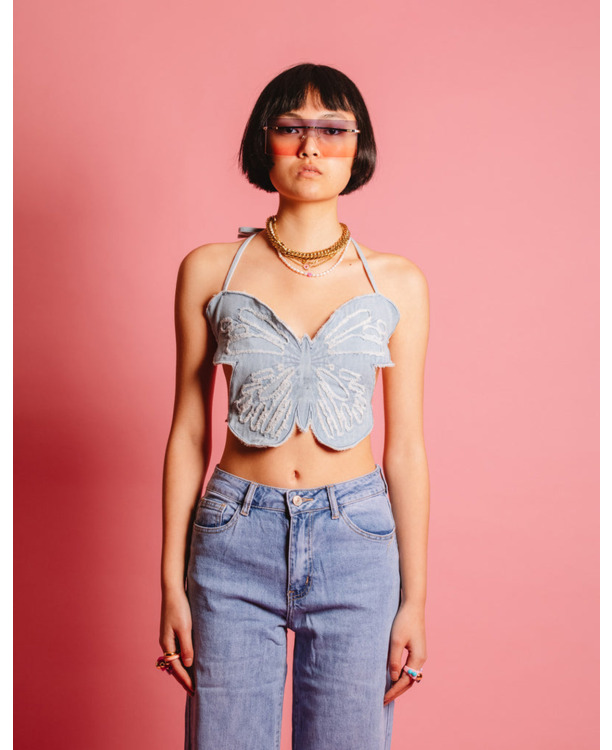 Butterfly back tie top