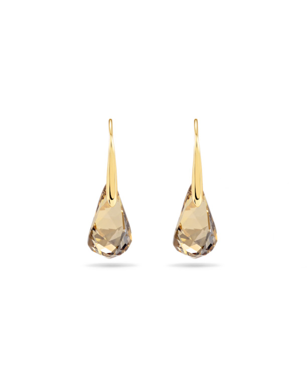 Energic Pierced Earrings Drop OU Gold shiny Crystal Golden Shadow