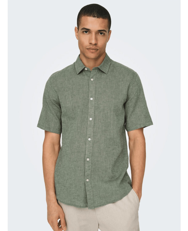 Slim Fit Overhemdkraag Korte Mouwen (K/M) Heren