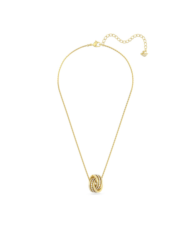 Hyperbola Spin Necklace Gold shiny White Crystal