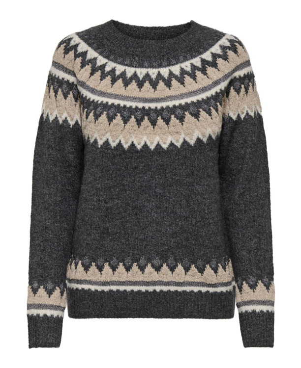 Regular Fit Crew Neck Long Sleeves (L/S) Casual chique trui met gebreid ribdetail