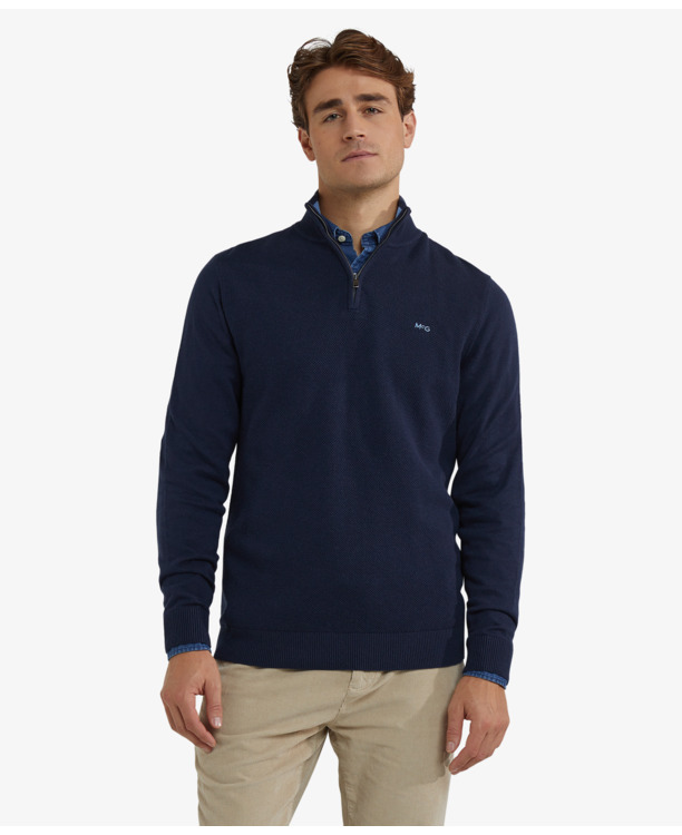 Zip Mock Sweater Heren