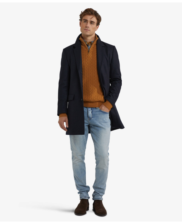 Check Wool Coat Heren