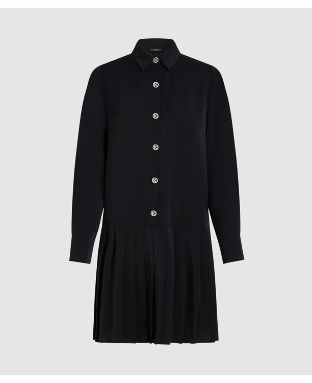 K BUTTONS PLEATED MINI DRESS