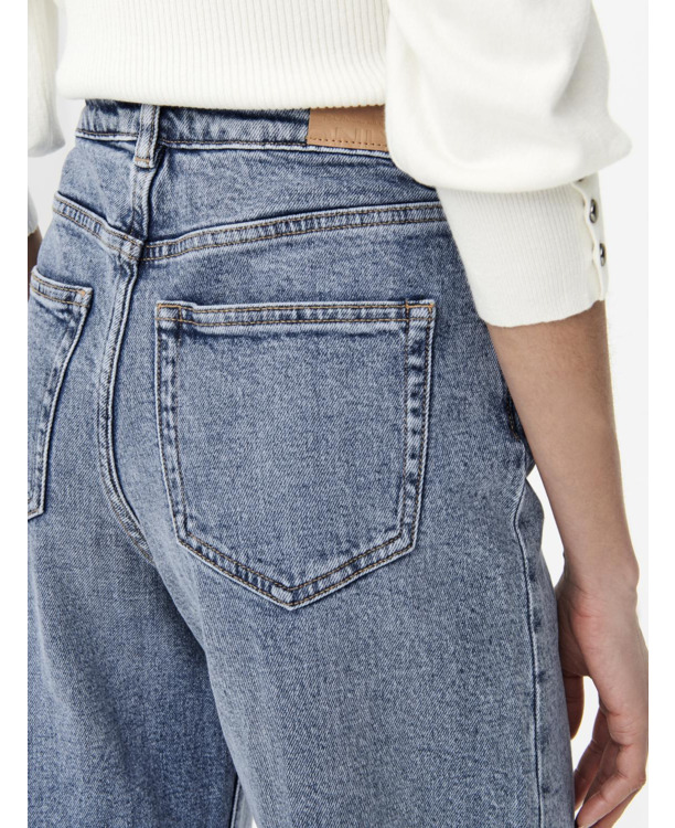 Wide Leg Fit Jeans met wijde pijpen en hoge taille en zakken aan de voorkant