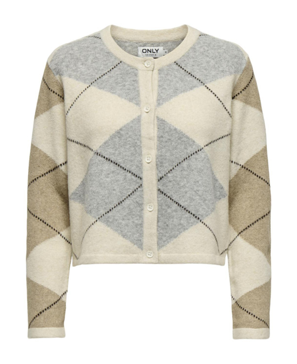 Regular Fit O-Neck Long Sleeves (L/S) Trendy regular fit gebreid vest met knoopsluiting