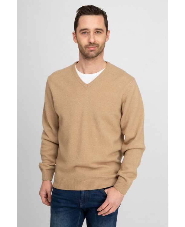 Suitable Pullover Wol V-Hals Beige