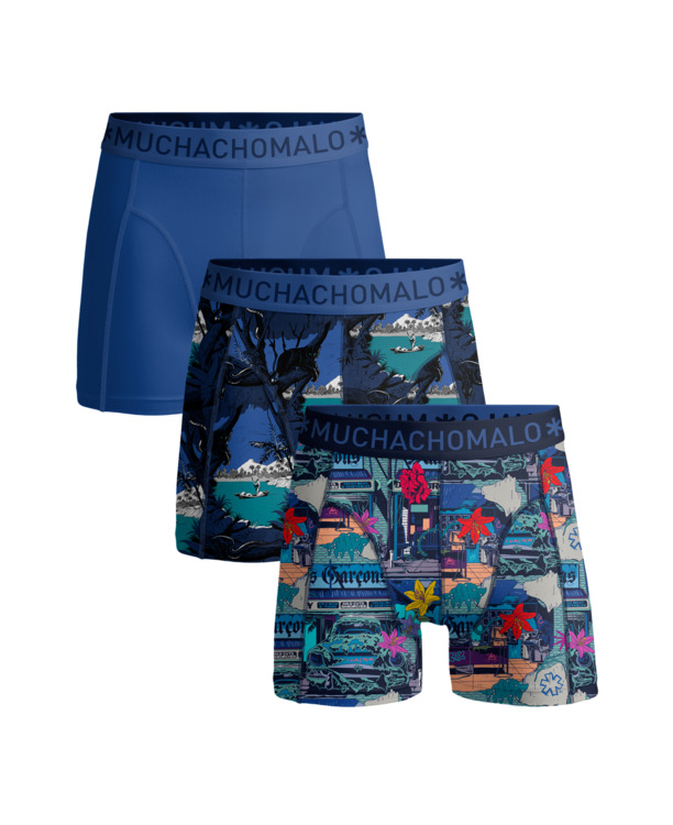 Jongens 3-pack Boxershorts Urbex Jungle Print/Print/Blue