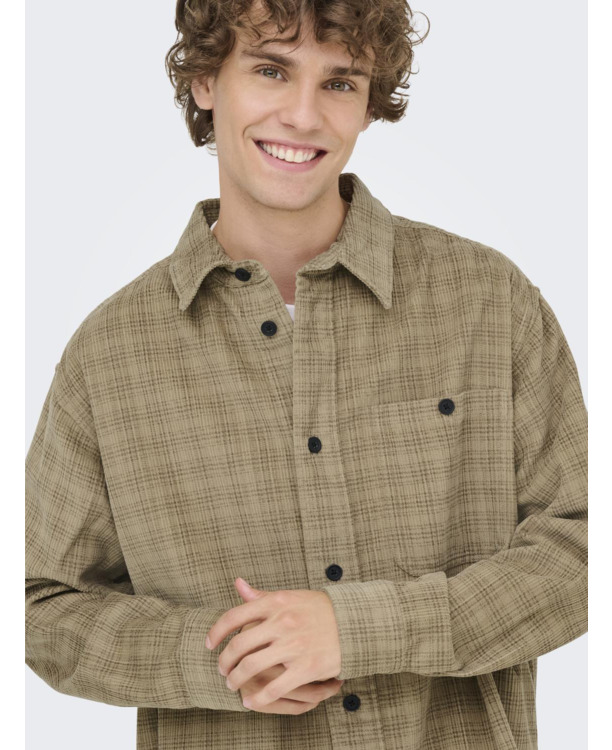 Losse pasvorm overhemdkraag lange mouwen (L/M) Heren