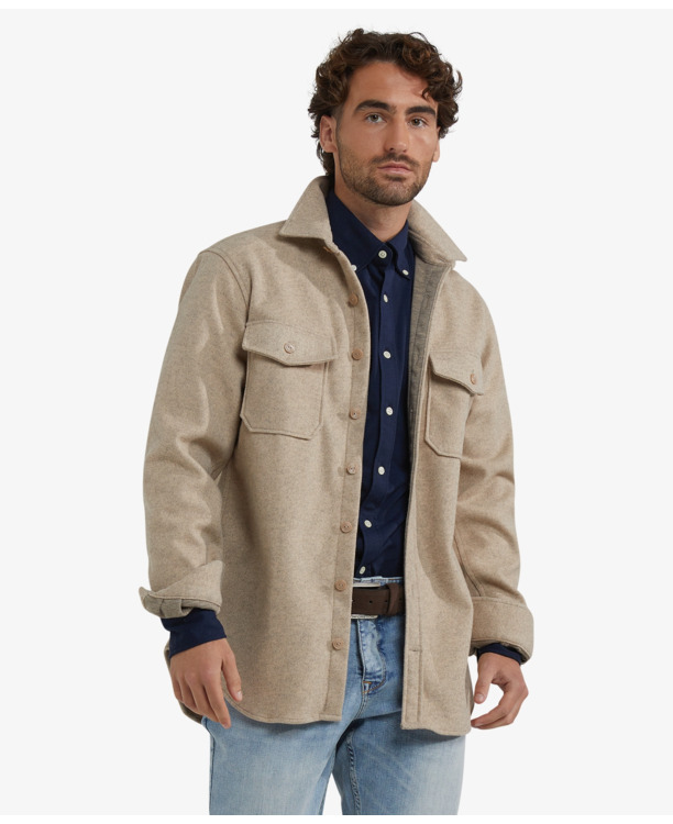 Wool Look Overshirt 100% Cotton Heren