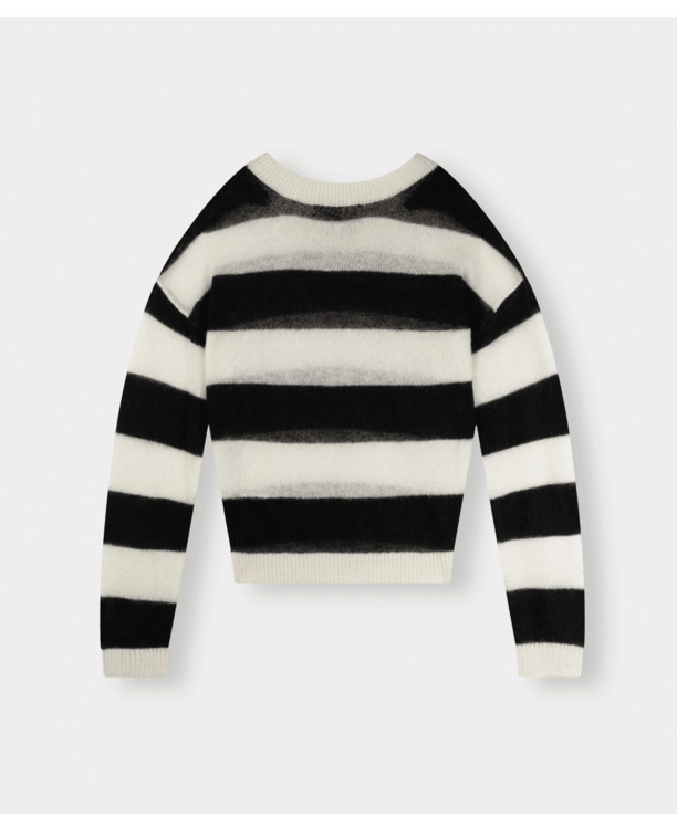 thin knit sweater block stripe