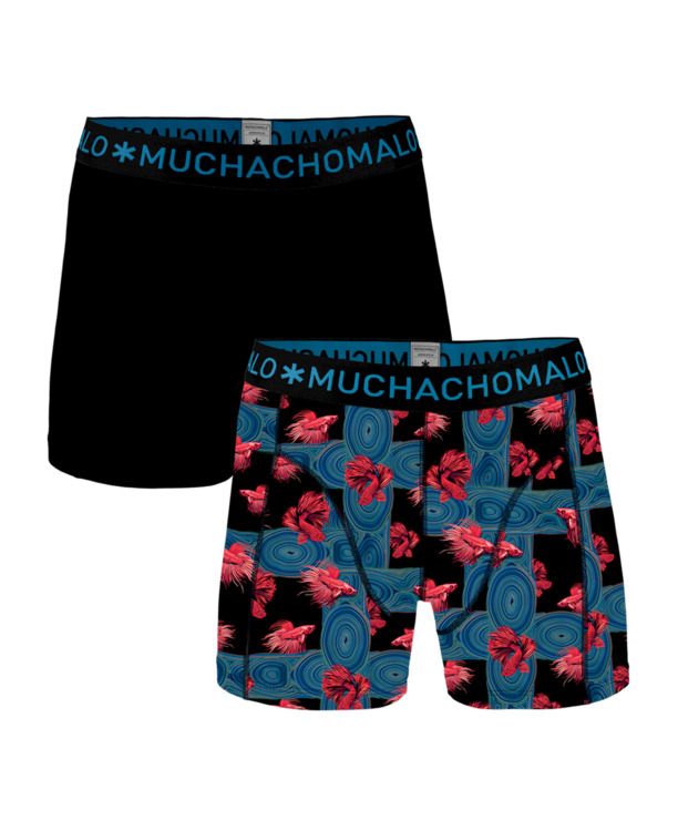 Jongens 2-pack shorts Tegen de stroom Print/Black