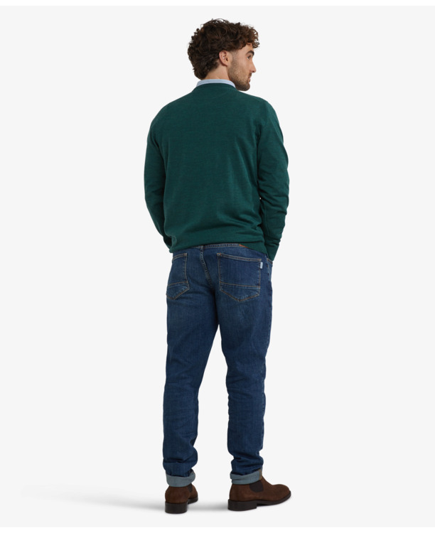 Fine Merino V-Neck Sweater 100% Extra Fine Merinowol Heren