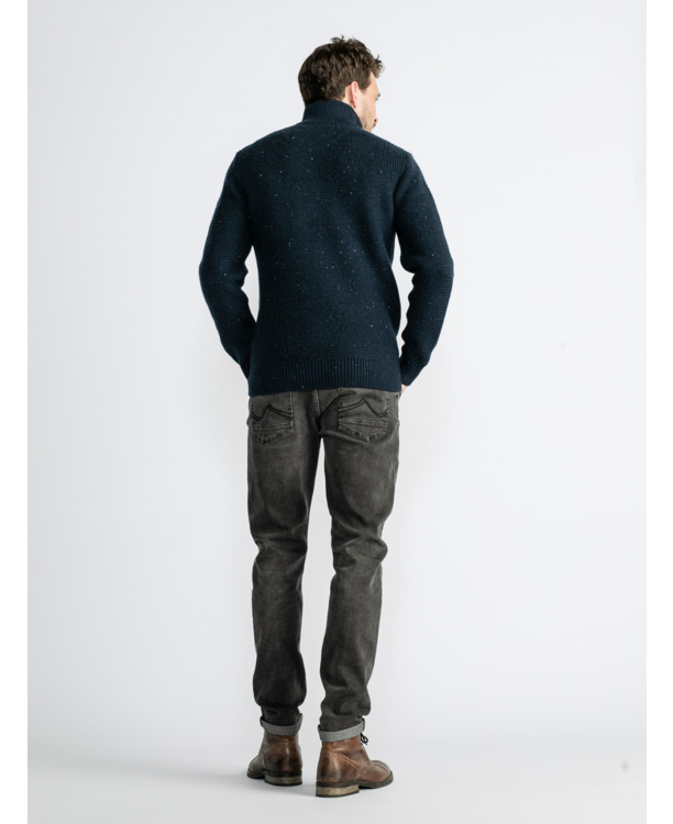 Heren gebreide kraag sweater