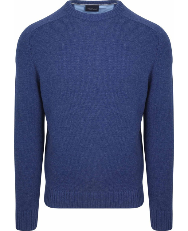 Suitable Lamswol Trui Ronde Hals Royal Blauw