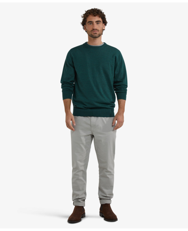 Fine Merino C-Neck Sweater 100% Extra Fine Merinowol Heren